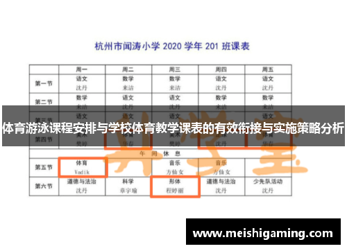 体育游泳课程安排与学校体育教学课表的有效衔接与实施策略分析